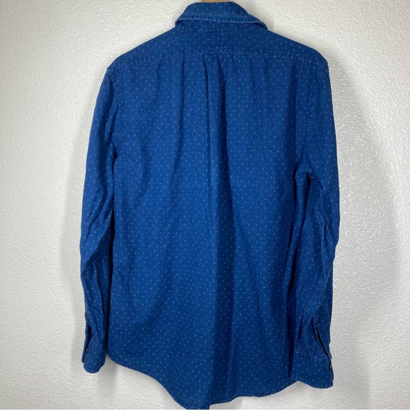 Brooks Brothers Shirt Mens Medium Blue Button Down Regent Dots Cotton - Picture 5 of 14